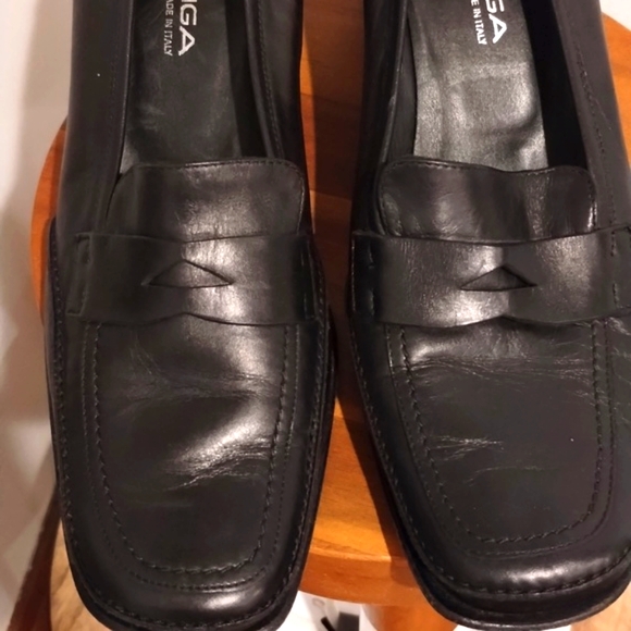 Vintage Black Loafer Heels Via Spiga Oxford Heels - Picture 3 of 16